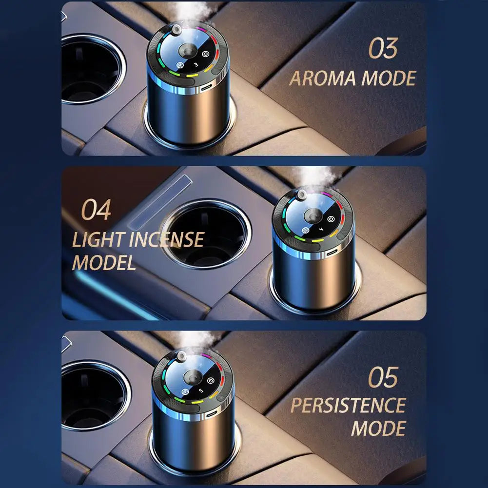 Car Aromatherapy Diffuser & Humidifier — 5 Modes, Long-Lasting Mist
