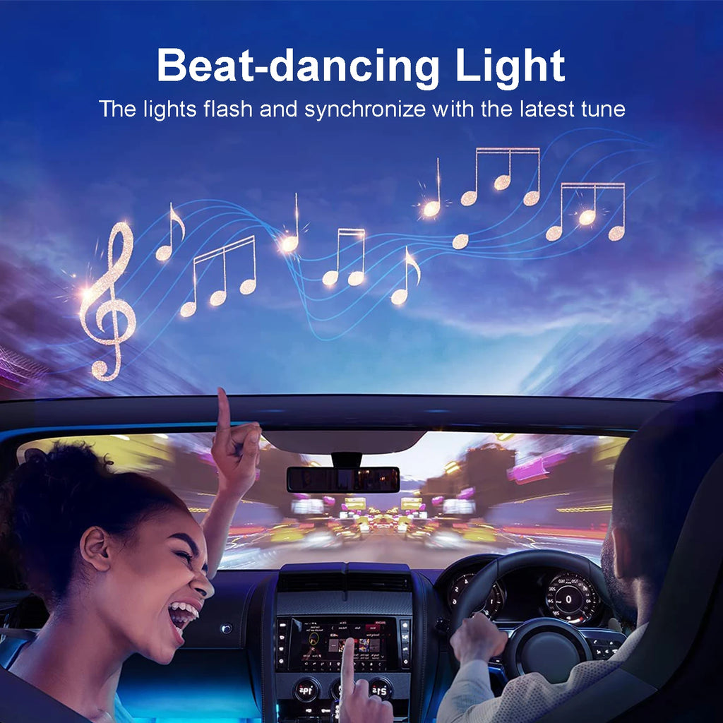 18-in-1 Universal Car Ambient Light Kit – 256 RGB Colors, App Control, Music Sync, Premium Fiber Optic, 12V for Any Vehicle